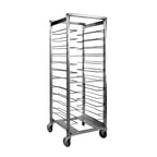 image of Cres Cor 207UA13A 13 Pan End Load Full Height Mobile Aluminum Sheet Pan Rack w/ 4-1/2" Bottom Load Slides