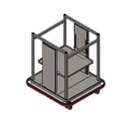 image of Carter-Hoffmann OTD2020 Open Single Stack Dispenser Cart for 20x20 Wash Racks