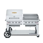 image of Crown Verity CV-RCB-60RGP-SI50/100 60" Outdoor Rentall Grill, Griddle/Roll Dome, 50-100 lb. Tank 