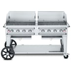 image of Crown Verity CV-RCB-60WGP-SI-BULK 60" Pro Series Outdoor Rentall Grill, Wind Guard Pkg, Bulk Tank