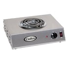 image of Cadco CSR-1T 14" Electric Countertop Hotplate w/ (1) Spiral Burner, Infinite Controls, 1.1 kW, 120v