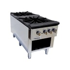 image of Connerton CSP-2-18-3 18" Gas Stock Pot Range (Stove) w/ (2) Three Ring Burners, Front to Back Design, Manual Controls, 180.000 BTU