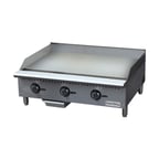 image of Culitek CULCTG36TNG 36" Countertop Thermostatic Gas Griddle with 1" Steel  Plate, 90.000 BTU
