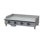 image of Culitek CULCTG48TNG 48" Countertop Thermostatic Gas Griddle with 1" Steel  Plate, 120.000 BTU