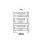 image of Peerless CW52/41BSC 56" Gas Bake Oven, Triple Deck