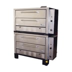 image of Peerless CW62PSC 56" Gas Pizza Deck Oven w/ Four Deck, Double-Stacked, 42”W x 32”D Interior, 7 High and 120,000 BTU
