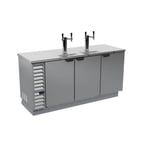 image of Beverage Air DD78HC-1-S 79" Draft Beer Cooler w/ 4 Kegs, 33.59 cu. ft., 2 Dual-Tap Towers