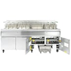 image of Frymaster/Dean SCFD460G 80" Decathlon Performance Fryer Battery, 4 X 75 lbs