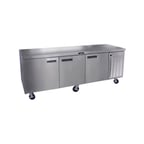 image of Delfield 186114BUCMP 114" 3-Section Worktop Refrigerator w/ 3 Doors, 33 cu. ft.
