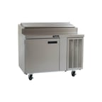 image of Delfield 18648PTLP 48" One Section Refrigerated Pizza Prep Table w/ 1 Door, (2) 12"x20" Pan