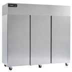 image of Delfield GAR3P-S 83" Three Section Reach-In Refrigerator w/ 3 Solid Full Doors, Top Mount, 71 cu. ft.