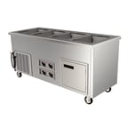 image of Delfield SFW-5-NU 96" Hot/Cold/Freezer Serving Counter, (5) Hot or Cold Food Wells
