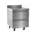 image of Delfield STD4427NP 27" 1-Section Worktop Refrigerator w/ 2 Drawers, 4" Backsplash, 7.35 cu. ft.