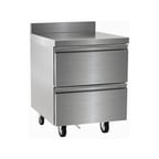 image of Delfield STD4432NP 32" 1-Section Worktop Refrigerator w/ 2 Drawers, 4" Backsplash, 9 cu. ft.
