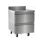 image of Delfield STD4527NP 27" 1-Section Worktop Freezer w/ 2 Drawers, 4" Backsplash, 7.14 cu. ft.