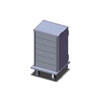 image of Dinex DXPICT6S 6 Tray TQ Economy Meal Delivery Cart w/ 1 Compartment, 1 Door