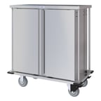 image of Dinex DXPTQC1T2D14 Stainless Steel 14 Trays TQ Compact Meal Delivery Cart w/ 2 Doors