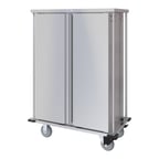 image of Dinex DXPTQC1T2D20 Stainless Steel 20 Trays TQ Compact Meal Delivery Cart w/ 2 Doors