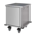 image of Dinex DXPTQC2T1D10 Stainless Steel 10 Trays TQ Compact Meal Delivery Cart w/ 1 Door