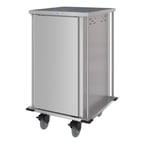 image of Dinex DXPTQC2T1D16 Stainless Steel 16 Trays TQ Compact Meal Delivery Cart w/ 1 Door