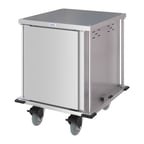 image of Dinex DXPTQC2T1DPT10 Stainless Steel 10 Trays TQ Compact Meal Delivery Cart w/ 1 Door