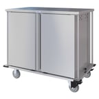 image of Dinex DXPTQC2T2D28 Stainless Steel 28 Trays TQ Compact Meal Delivery Cart w/ 2 Doors