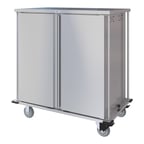 image of Dinex DXPTQC2T2D36 Stainless Steel 36 Trays TQ Compact Meal Delivery Cart w/ 2 Doors