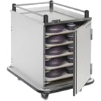 image of Dinex DXPTVL2T1D10 Stainless Steel 10 Trays TVL Economy Meal Delivery Cart w/ 1 Door