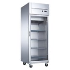 image of Dukers Appliance Co D28AR-GS1 One Section Reach-In Refrigerator w/ Glass Full Door, Top Mount, Stainless Steel, 18 cu. ft.