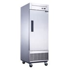 image of Dukers Appliance Co D28R 28" One Section Reach-In Refrigerator w/ Solid Full Door, Bottom Mount, Stainless Steel, 18 cu. ft.