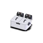 image of Dukers Appliance Co DCF7ED Split Pot Countertop Electric Fryer w/ 2 Baskets, 30-Lb. Capacity