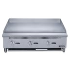 image of Dukers Appliance Co DCGM36 36" Countertop Manual Gas Griddle, 3/4" Steel Plate, 90.000 BTU
