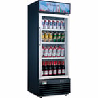 image of Dukers Appliance Co DSM-12R 25" One Glass Door Merchandiser Refrigerator in Black, 11.5 cu. ft.