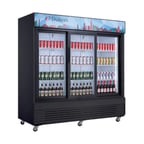 image of Dukers Appliance Co DSM-68SR 78" Three Glass Door Merchandiser Refrigerator in Black, 69 cu. ft.