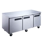 image of Dukers Appliance Co DUC72F 72" 3-Section Undercounter Freezer w/ 2 Doors, 19 cu. ft.