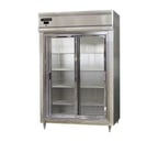 image of Continental Refrigerator D2RNSASGD 52" Two Section Reach-In Refrigerator w/ 2 Sliding Glass Doors, Stainless Steel Exterior, 50 cu. ft.