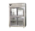 image of Continental Refrigerator D2RNSSSGDHD 52" Two Section Reach-In Refrigerator w/ 4 Sliding Half Glass Doors, All Stainless Steel, 50 cu. ft.