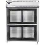 image of Continental Refrigerator D2RESNSGDHD 57" Two Section Reach-In Refrigerator w/ 4 Sliding Half Glass Doors, 40 cu. ft.
