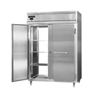 image of Continental DL2RF-SA-PT 52" 2-Section Pass-Thru Refrigerator/Freezer Combo w/ 4 Solid Doors, Stainless Steel Exterior