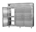 image of Continental DL3RRFE-SS-PT-HD 86" 3-Section Pass-Thru Refrigerator/Freezer Combo w/ 12 Half Solid Doors, All Stainless Steel