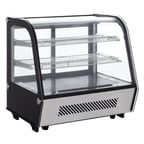 image of DoughXpress DXP-REF28 28" Full Service Countertop Refrigerated Display Case with Sliding Glass Door, 2 Shelves - 160 w