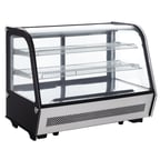 image of DoughXpress DXP-REF35 35" Full Service Countertop Refrigerated Display Case with Sliding Glass Door, 2 Shelves - 160 w