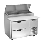 image of Beverage Air DPD46HC-2 46" One Section Refrigerated Pizza Prep Table w/ 2 Drawers, 12 cu. ft.
