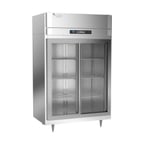 image of Victory DRS-2D-S1-LD-HC 52" Two Section Reach-In Refrigerator w/ 2 Sliding Full Glass Doors, Stainless Steel, 45 cu. ft.