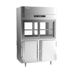 image of Victory DRS-2D-S1-PT-HD-HC 52" Two Section Pass-Thru Refrigerator, 4 Glass Sliding & 4 Solid Hinged Half Doors, Stainless Steel, 48.5 cu ft
