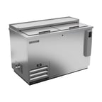 image of Beverage Air DW49HC-S 50" Deep Well Bottle Cooler w/ 2 Sliding Lids, 3 Dividers, 13.7 cu. ft.