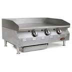 image of Eagle Group CLAGGDTS-15-NG 15" Countertop Thermostatic Gas Griddle with Safety Pilots, 31.250 BTU