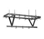 image of Eagle Group CM72PR-X 64" Stainless Steel Triple Bar Ceiling Mounted Pot Rack with 18 Double Prong Hooks
