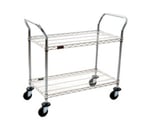 image of Eagle Group EU2-1830C Chrome Open Base 2 Shelf Utility Cart w/ 2 Handle - 30" x 18"
