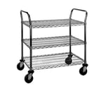 image of Eagle Group EU3-1830Z EAGLEbrite® Zinc Open Base 3 Shelf Utility Cart w/ 2 Handle - 30" x 18"